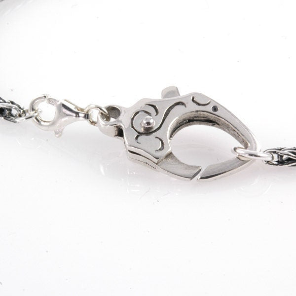 Trollbead style Double Lock Angular Scroll Clasp Sterling