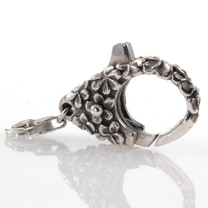 Trollbead style Double Lock Large Flower Lace Clasp Sterling