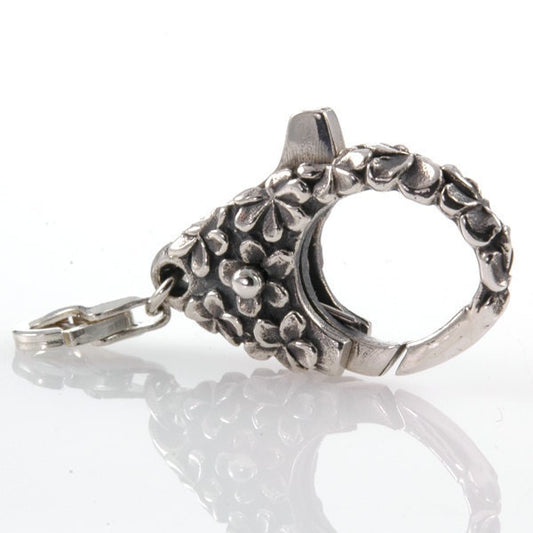 Trollbead style Double Lock Large Flower Lace Clasp Sterling