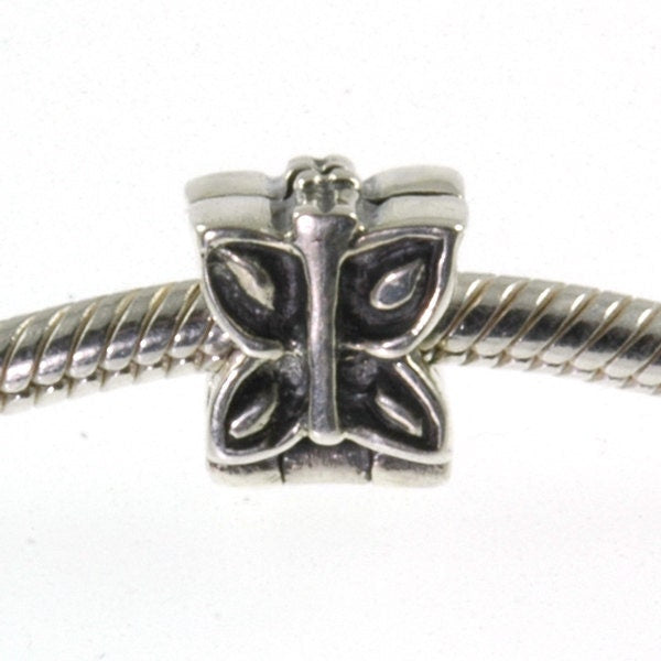 Sterling Silver Butterfly Clip for European Charm Bracelets Bead