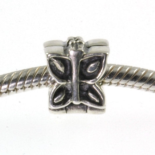 Sterling Silver Butterfly Clip for European Charm Bracelets Bead
