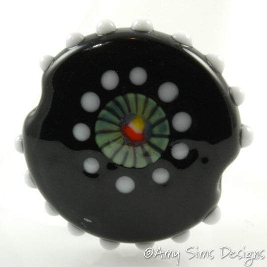 Halloween Candy Corn Murrini Focal Lampwork Glass Bead