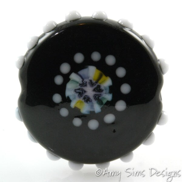 Halloween Ghost Murrini Focal Lampwork Glass Bead