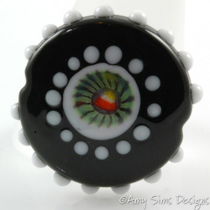Halloween Jack O'Lantern AND Candy Corn Murrini Focal Lampwork Glass Bead