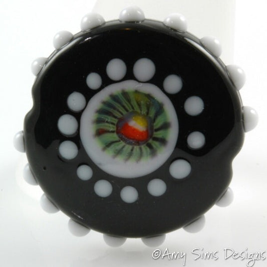 Halloween Jack O'Lantern AND Candy Corn Murrini Focal Lampwork Glass Bead