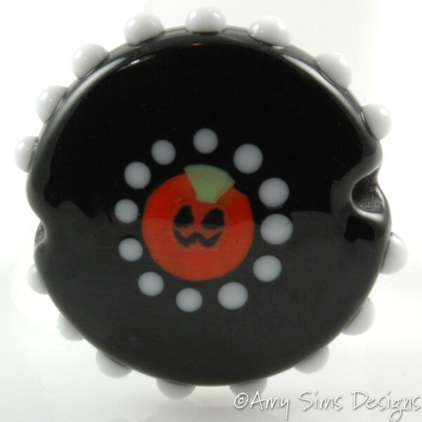 Halloween Jack O'Lantern AND Candy Corn Murrini Focal Lampwork Glass Bead