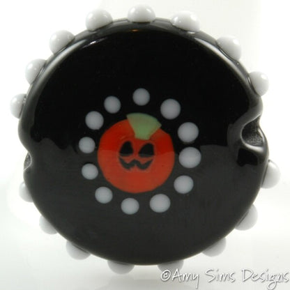 Halloween Jack O'Lantern AND Candy Corn Murrini Focal Lampwork Glass Bead