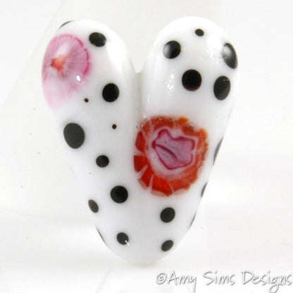 Sweet Heart Artisan Lampwork Glass Focal Bead