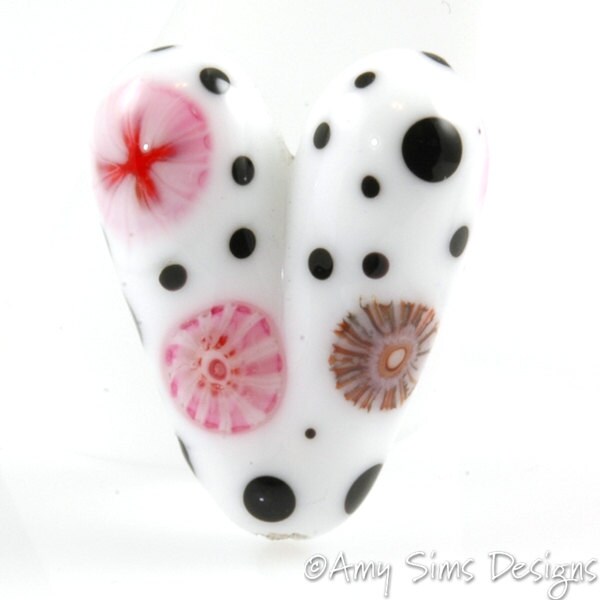Sweet Heart Artisan Lampwork Glass Focal Bead
