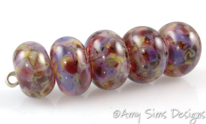 Handmade Purple Lampwork Glass Beads SRA Peruvian Violet