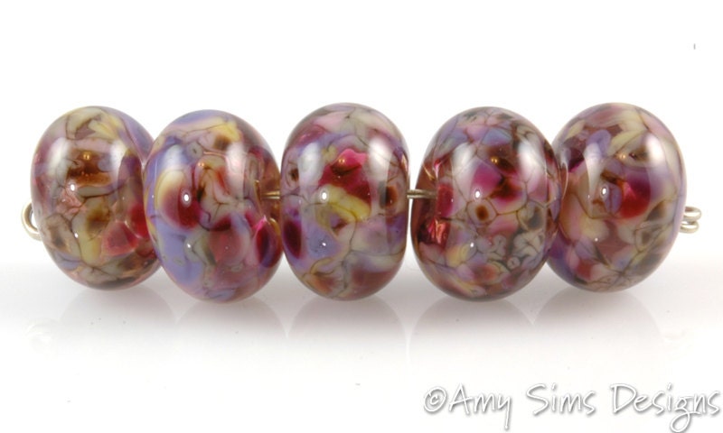 Handmade Purple Lampwork Glass Beads SRA Peruvian Violet