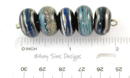 Handmade Blue Lampwork Glass Beads SRA Kronos