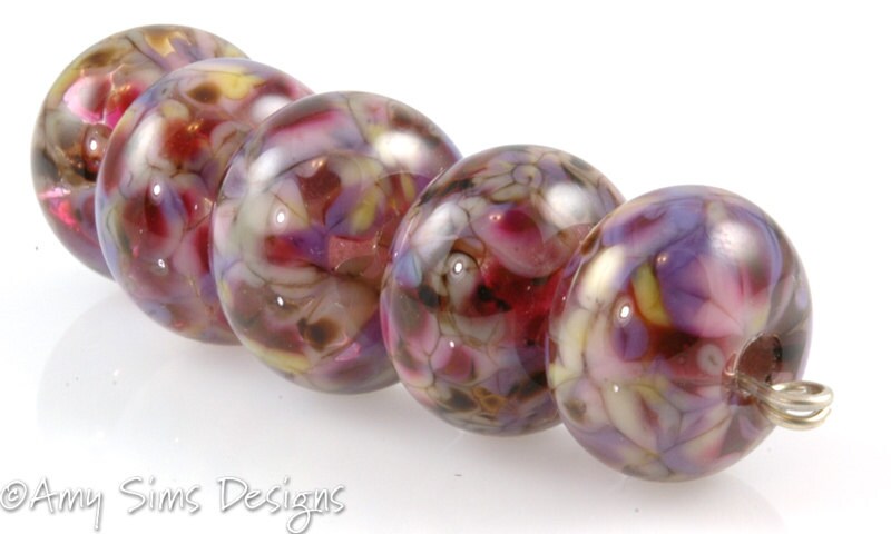 Handmade Purple Lampwork Glass Beads SRA Peruvian Violet