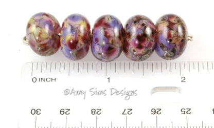 Handmade Purple Lampwork Glass Beads SRA Peruvian Violet