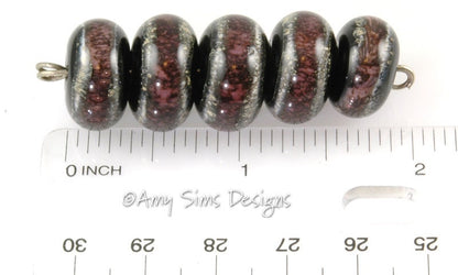 Handmade Purple Lampwork Glass Beads SRA S0204
