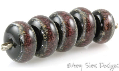 Handmade Purple Lampwork Glass Beads SRA S0204