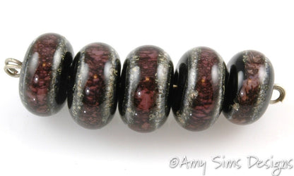 Handmade Purple Lampwork Glass Beads SRA S0204