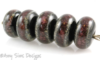 Handmade Purple Lampwork Glass Beads SRA S0204