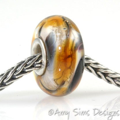 Tiger Glass Big Hole Bead Artisan Lampwork SRA