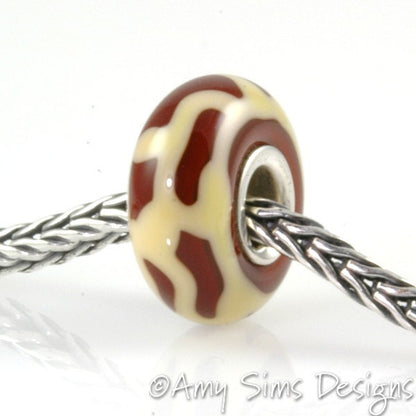 Giraffe Print Artisan Lampwork Glass Bead SRA