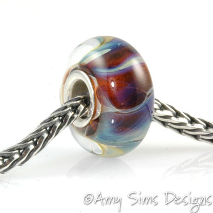 Mystic Blues Glass Artisan Lampwork Glass Bead SRA OOAK