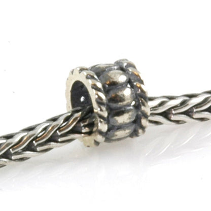Ribbed Drum Spacer Charm Bead Sterling Silver X0169