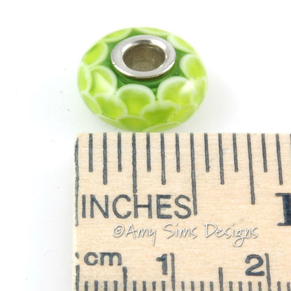Spring Green Glass Artisan Lampwork Glass Bead SRA