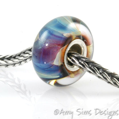 Mystic Blues Glass Artisan Lampwork Glass Bead SRA OOAK