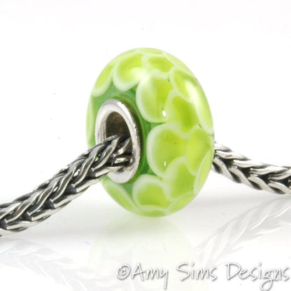 Spring Green Glass Artisan Lampwork Glass Bead SRA