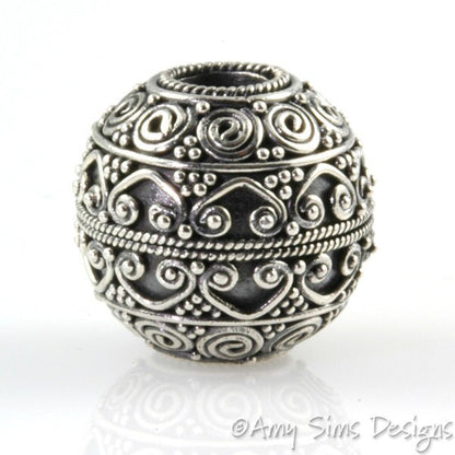 Heart Motif Sterling Slider Big Hole Bead-X0189