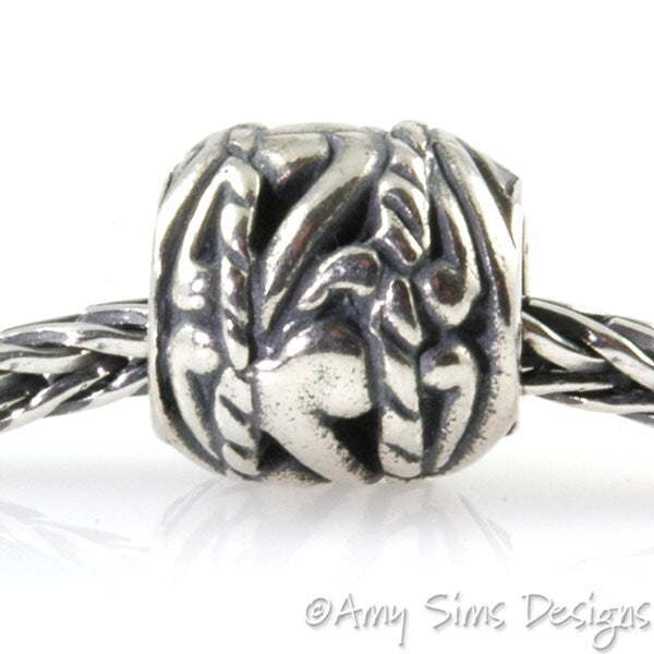 Rope Swirls Sterling Slider Big Hole Bead X0210