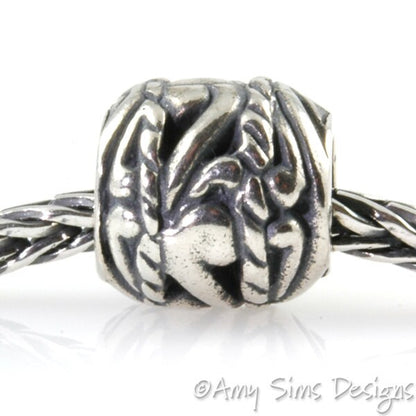 Rope Swirls Sterling Slider Big Hole Bead X0210