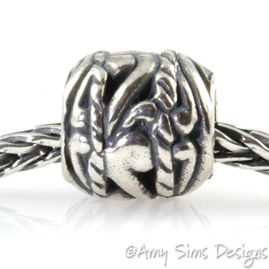 Rope Swirls Sterling Slider Big Hole Bead X0210