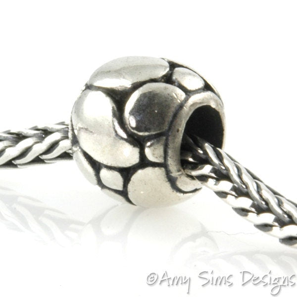 Oval Bubbles Sterling Slider Big Hole Bead-X0195