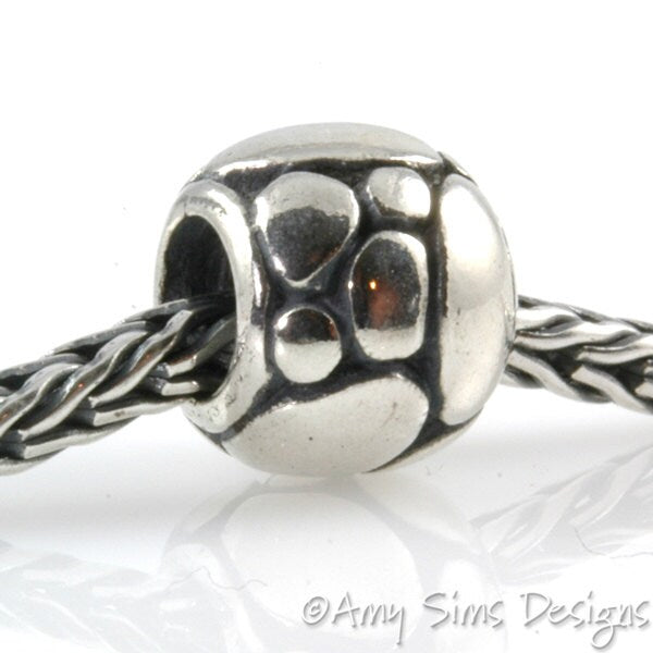 Oval Bubbles Sterling Slider Big Hole Bead-X0195