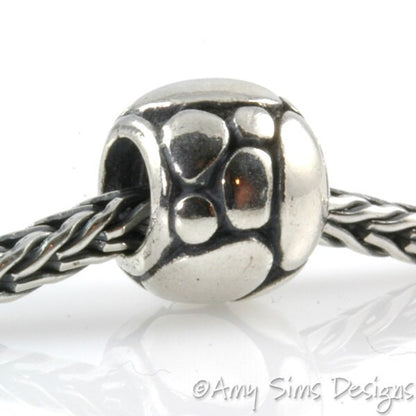 Oval Bubbles Sterling Slider Big Hole Bead-X0195