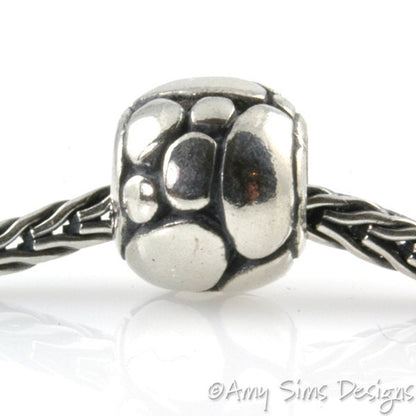 Oval Bubbles Sterling Slider Big Hole Bead-X0195