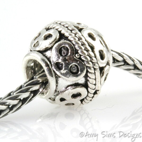 Pretzel Rope Sterling Slider Big Hole Bead