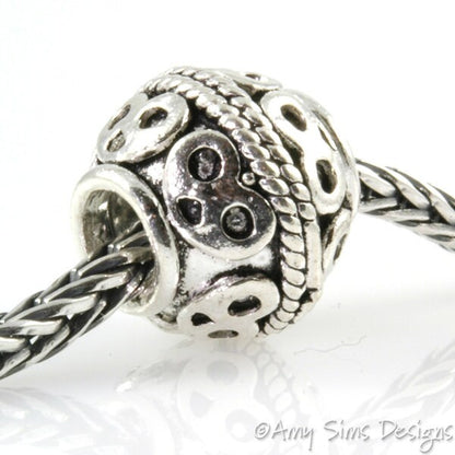 Pretzel Rope Sterling Slider Big Hole Bead