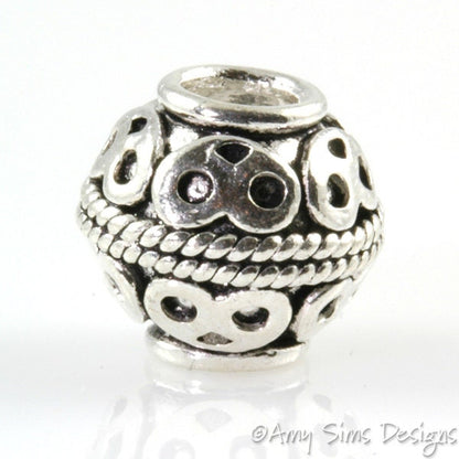 Pretzel Rope Sterling Slider Big Hole Bead