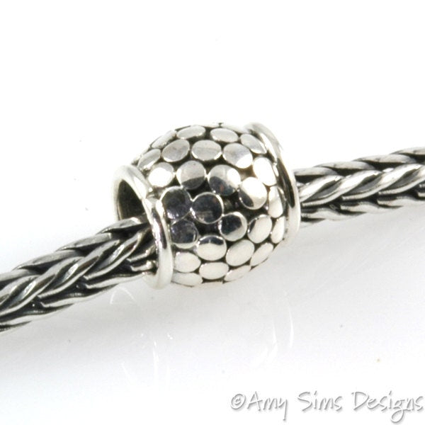 Dot Barrel Sterling Slider Big Hole Bead
