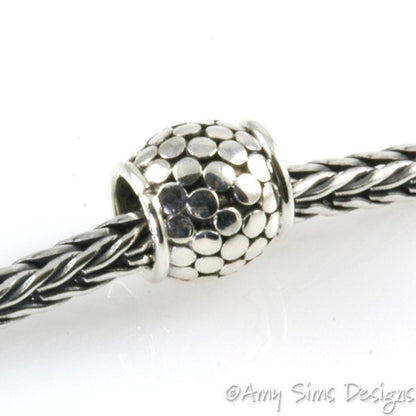 Dot Barrel Sterling Slider Big Hole Bead