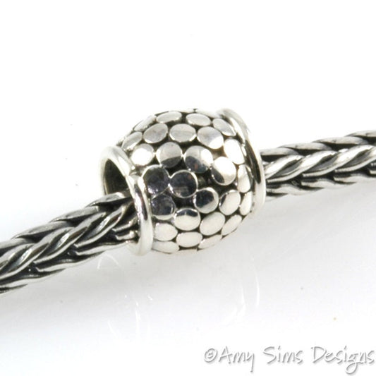 Dot Barrel Sterling Slider Big Hole Bead