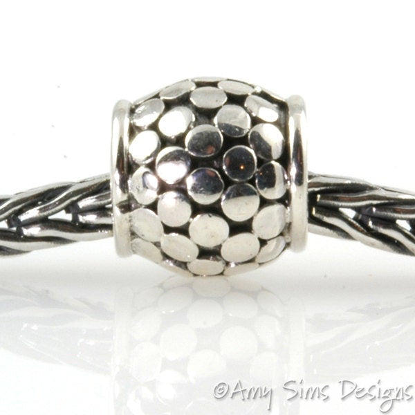 Dot Barrel Sterling Slider Big Hole Bead