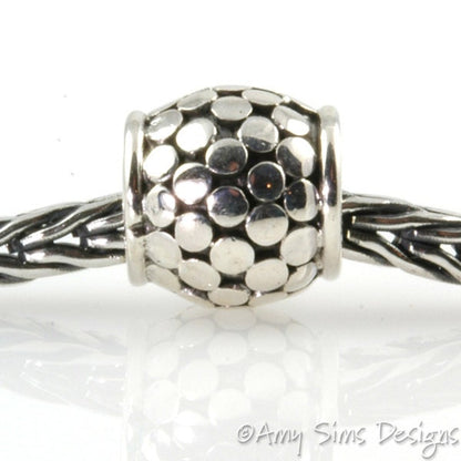Dot Barrel Sterling Slider Big Hole Bead