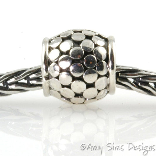 Dot Barrel Sterling Slider Big Hole Bead