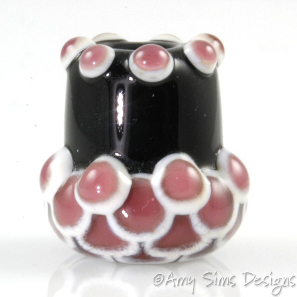 Purple Fish Scales Jug Focal Bead SRA Lampwork Glass