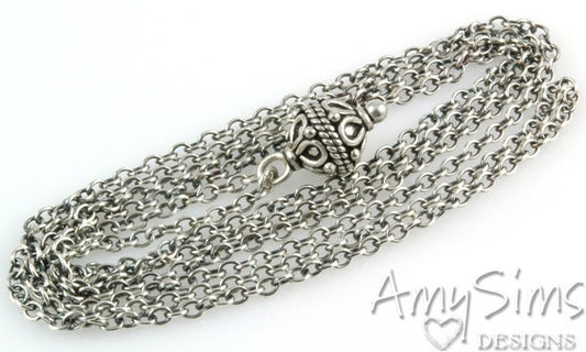 Sterling Lariat for Big Hole European Charm Beads
