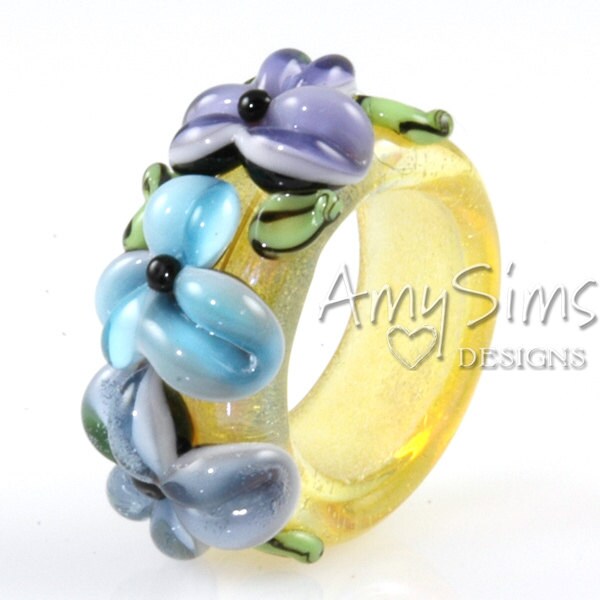 Regaliz Bead: Shimmering Gold Floral Artisan Lampwork Glass Focal