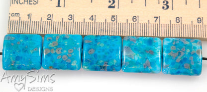Handmade Turquoise Glass Bead Nuggets SRA S0219